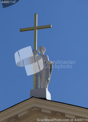 Image of Statue of St. Helen on St. Stanislaus and St Ladislaus cathedral in Vilnius