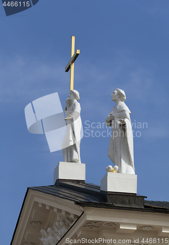 Image of Statues on the roof of the Vilnius cathedral