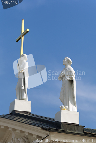 Image of Statues on the roof of the Vilnius cathedral