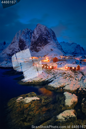 Image of Hamnoy fishing village on Lofoten Islands, Norway 