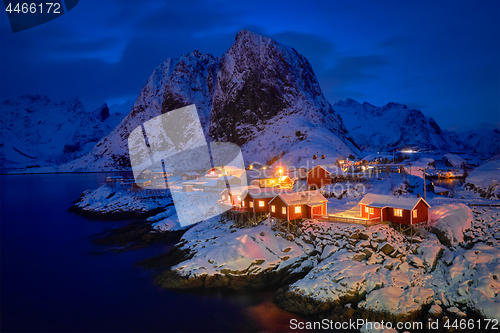 Image of Hamnoy fishing village on Lofoten Islands, Norway 