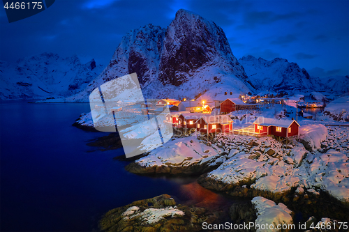 Image of Hamnoy fishing village on Lofoten Islands, Norway 