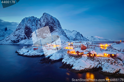 Image of Hamnoy fishing village on Lofoten Islands, Norway 