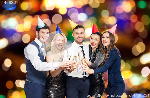 Image of friends with champagne glasses at birthday party