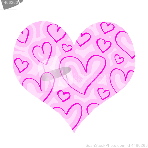 Image of Pink heart with abstract pattern