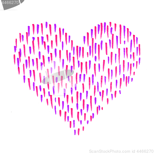 Image of Heart with abstract color pattern on white background