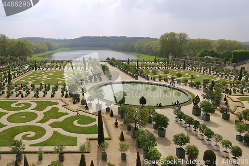 Image of The famous gardens of the Royal Palace of Versailles near Paris
