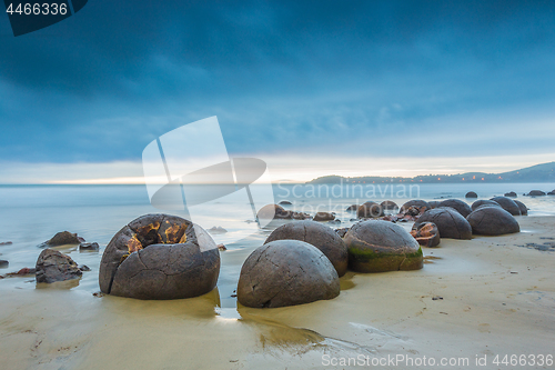 Image of Moeraki Boulders. Oamaru New Zealand