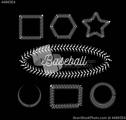 Image of Lace from a baseball on a black background