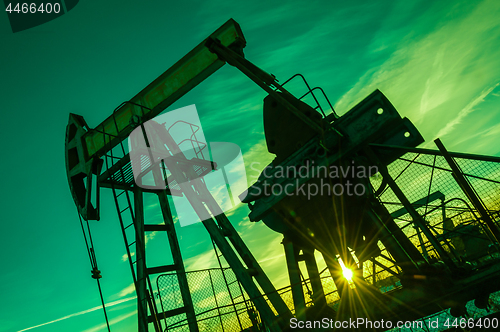 Image of Oil pump.Oil pump jack. Extraction of oil. Petroleum concept.