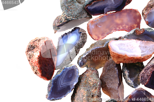 Image of natural agates isolated