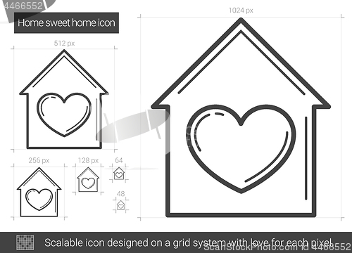 Image of Home sweet home line icon.