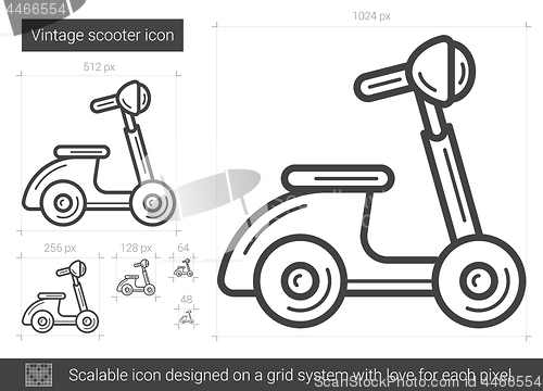 Image of Vintage scooter line icon.