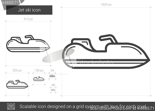 Image of Jet ski line icon.