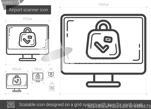 Image of Airport scanner line icon.