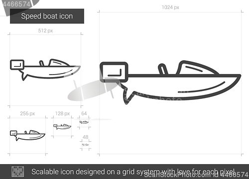 Image of Speed boat line icon.