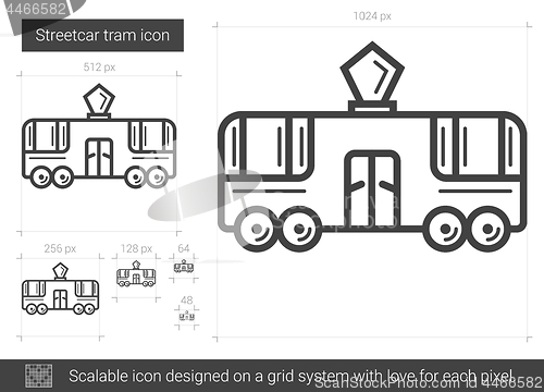 Image of Streetcar tram line icon.