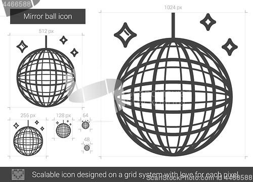 Image of Mirror ball line icon.