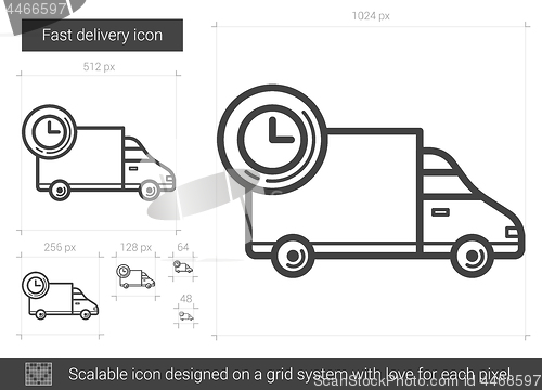 Image of Fast delivery line icon.
