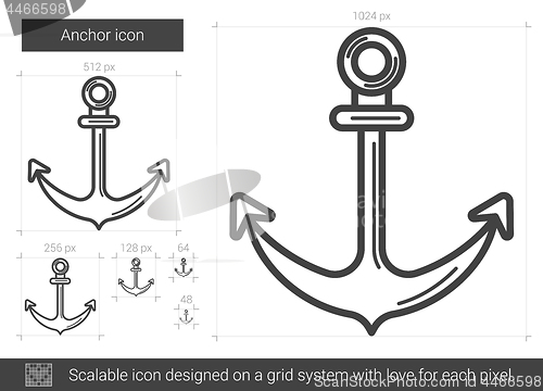Image of Anchor line icon.