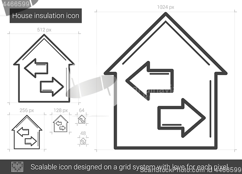 Image of House insulation line icon.
