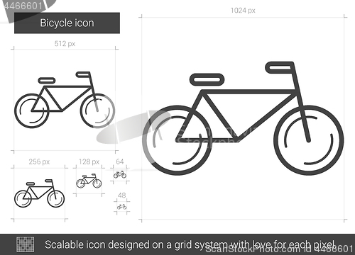 Image of Bicycle line icon.