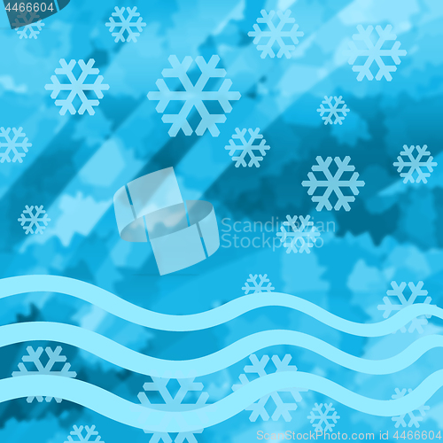 Image of Icy background and snowflakes