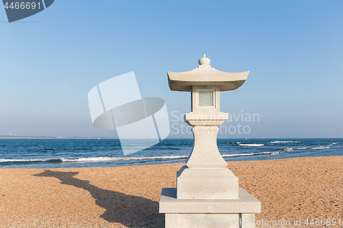 Image of Seascape and japanese lantern