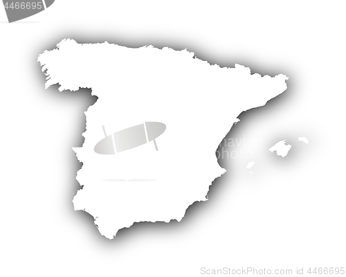 Image of Map of Spain with shadow