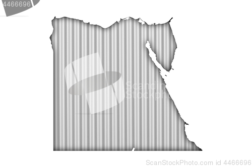Image of Map of Egypt on corrugated iron