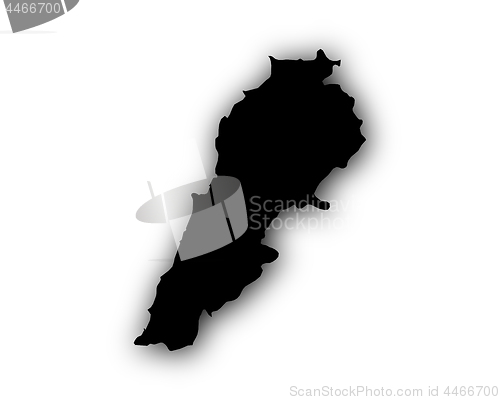 Image of Map of Lebanon with shadow