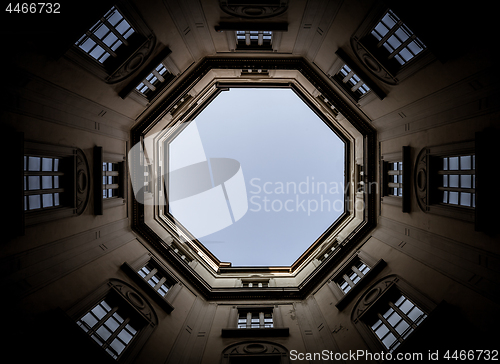 Image of Windows in perspective with sky in background