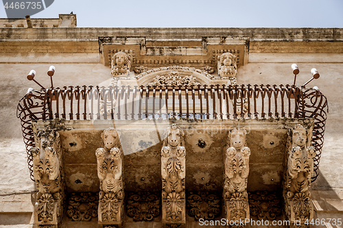 Image of NOTO, ITALY - Detail of Baroque Balcony, 1750