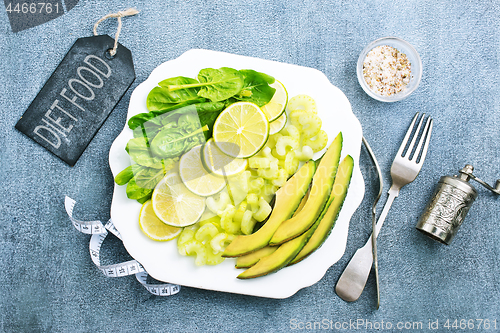 Image of slice of fresh lime and avocado