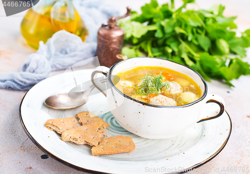 Image of soup with meatballs