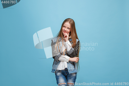 Image of Young serious thoughtful teen girl. Doubt concept.