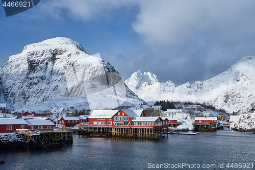 Image of \"A\" village on Lofoten Islands, Norway