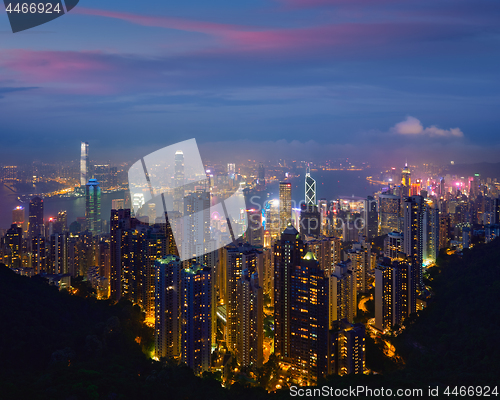 Image of Hong Kong skyscrapers skyline cityscape view