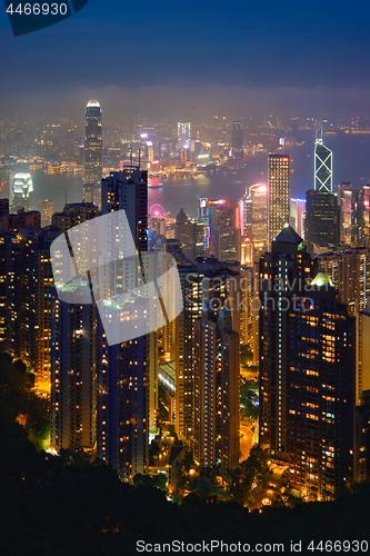 Image of Hong Kong skyscrapers skyline cityscape view