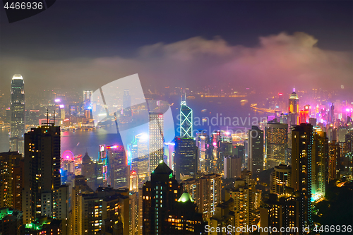 Image of Hong Kong skyscrapers skyline cityscape view