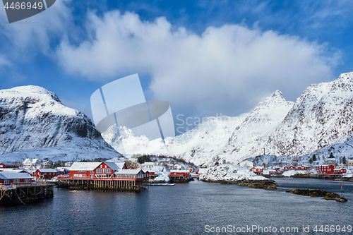 Image of \"A\" village on Lofoten Islands, Norway