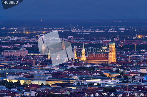 Image of Night aerial view of Munich, Germany