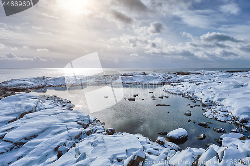 Image of Sea sunset in winter