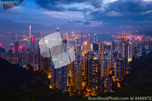 Image of Hong Kong skyscrapers skyline cityscape view