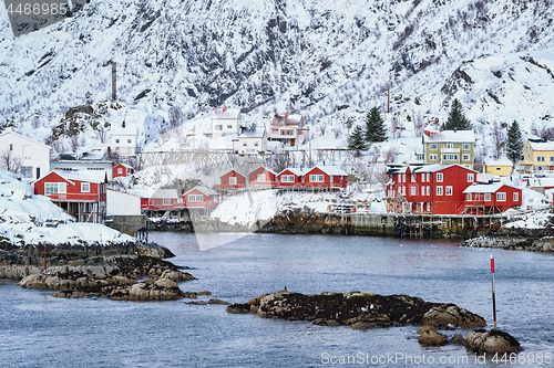 Image of \"A\" village on Lofoten Islands, Norway