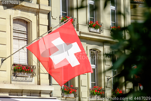 Image of Flag of Swiss in the city Bern