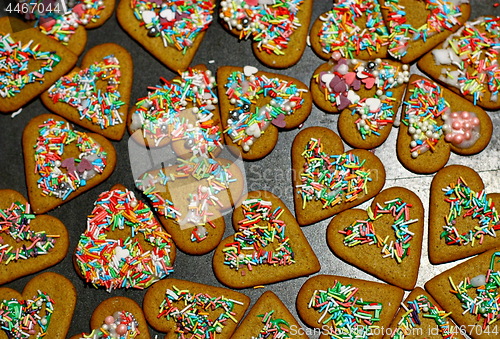 Image of Homemade christmas cookies on a dark table