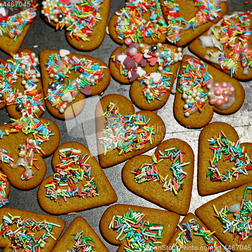 Image of Homemade christmas cookies on a dark table