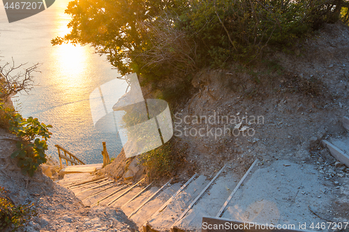 Image of Landscape, mountain ladder to the sea, Anapa, Russia