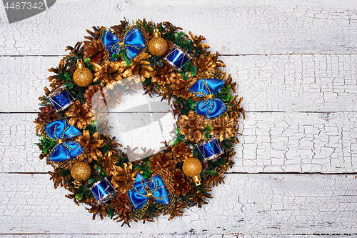 Image of Christmas wreath top view